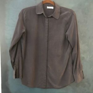 Navy Everlane silk blouse size xs